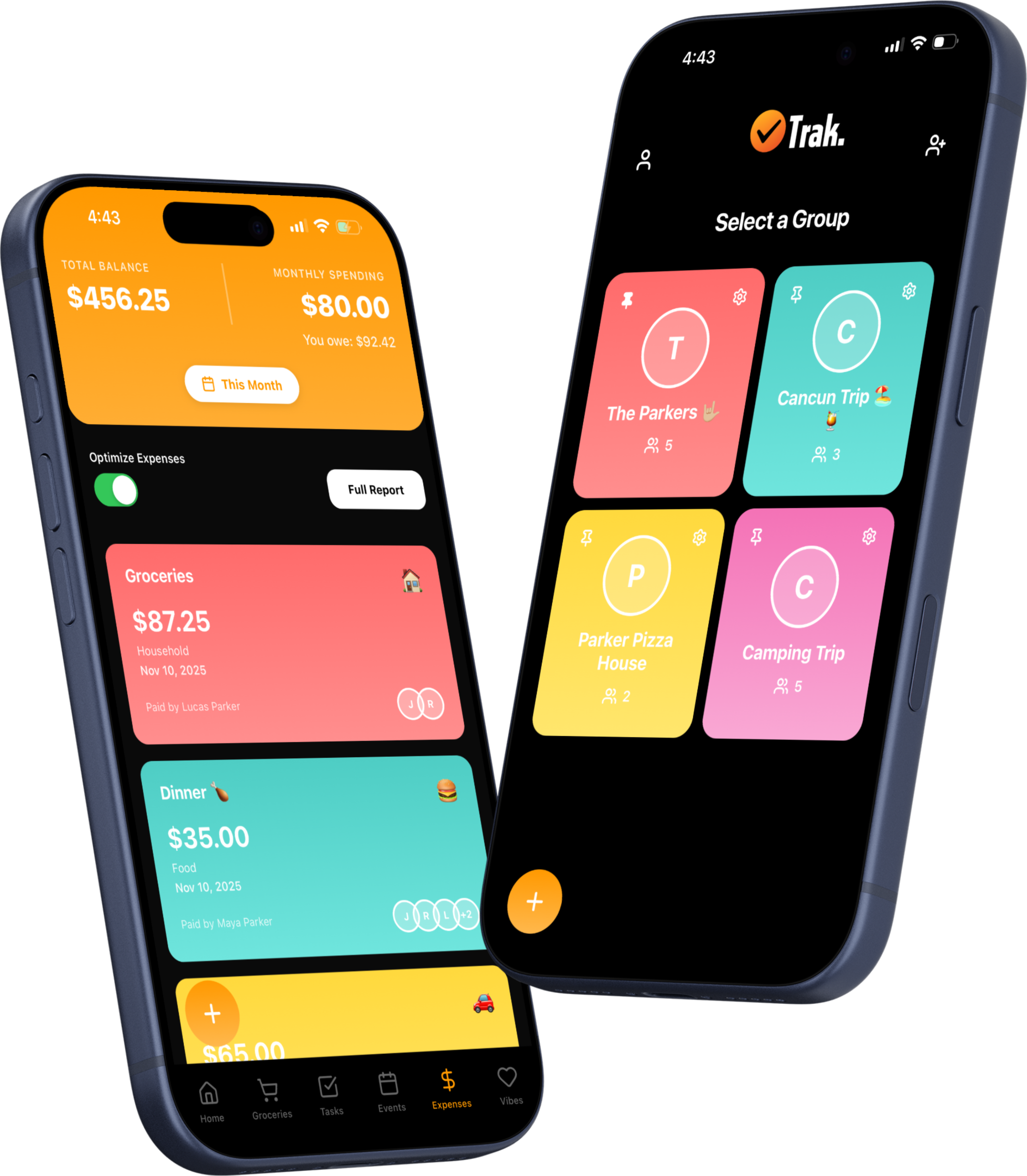 Trak App Interface